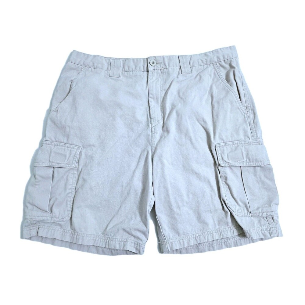 Croft Barrow Cargo Shorts Men's 36 Utility Pockets Outdoor Beige 8" Inseam Beach
